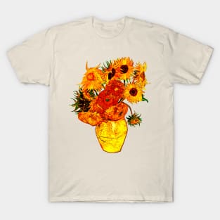 Cool Tees Club Art and Culture Van Gogh Sunflower Graphic T-Shirt T-Shirt